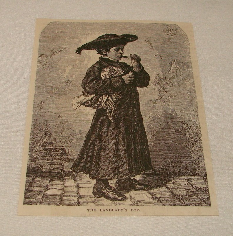1876 engraving ~ the landladys boy, rome